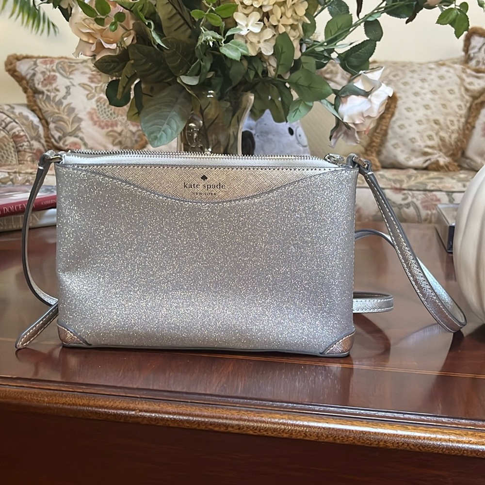 Unused Kate Spade Silver Glitter Bag!